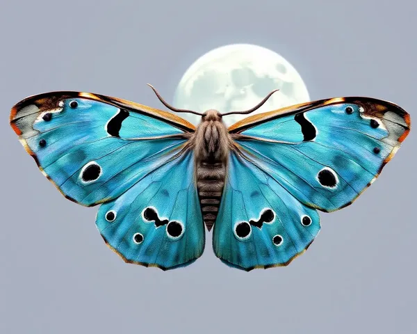 Mariposa de luna PNG color azul transparente