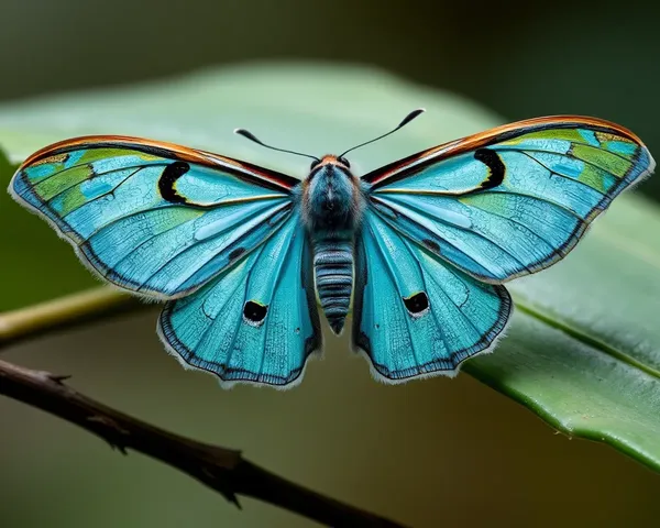 Mariposa luna PNG: Imagen transparente en color azul