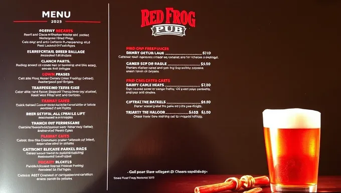 Menú de Red Frog Pub 2025 Presenta Nuevo Chef