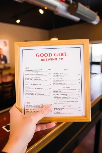 Menú de bebidas de Good Girl Brewing Co