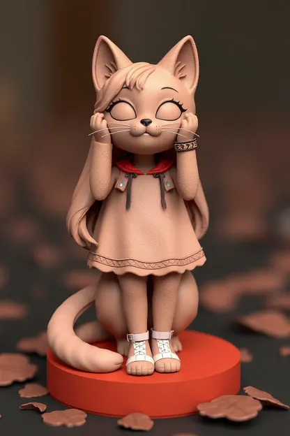 Modelo 3D de gato niña STL gratuito