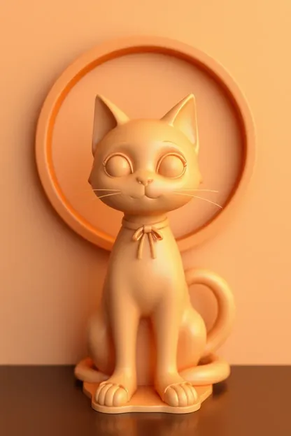 Modelo de gato de la chica disponible para imprimir 3D de forma gratuita