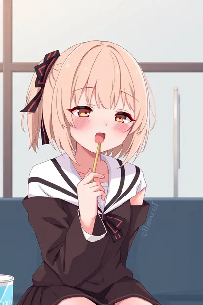 Momento de Comida de Cheetos de la Chica de Anime en Gif