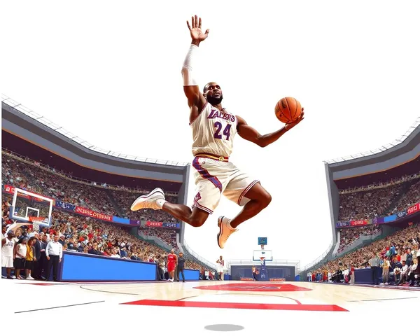 Momento de salto de Lebron James capturado en formato PNG