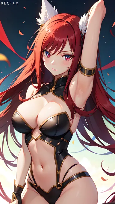 Momentos Sexuales de Erza Scarlet, una Chica de Anime Hentai