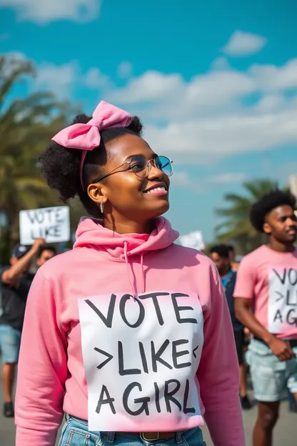 Movimiento del voto como una chica rosa