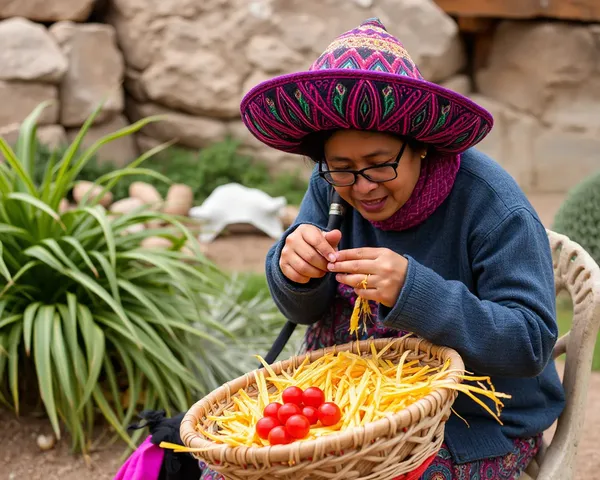 Muestra de tejido de chullo peruano en formato PNG