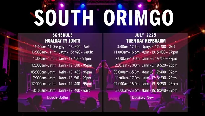 Música en South Orange para horario de julio 2025