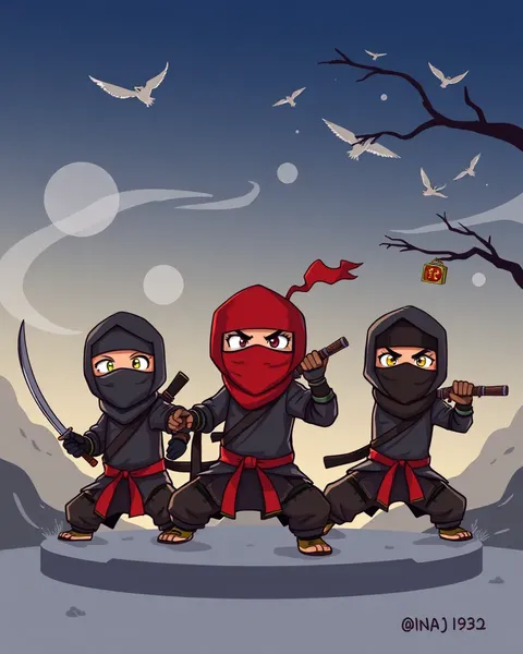 Ninjas en Imágenes de Cartoon Whimsical