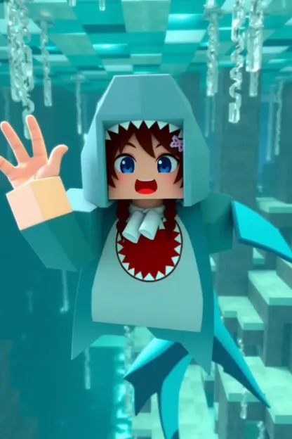 Niña Tiburón de Minecraft: El Valiente Viaje de la Niña Tiburón en Minecraft