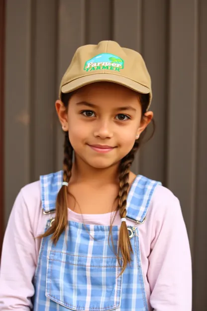 Niña pequeña en overol de granjero