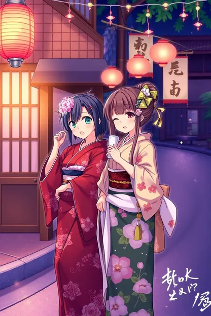 Niñas Anime con Kimono GIFs Galore