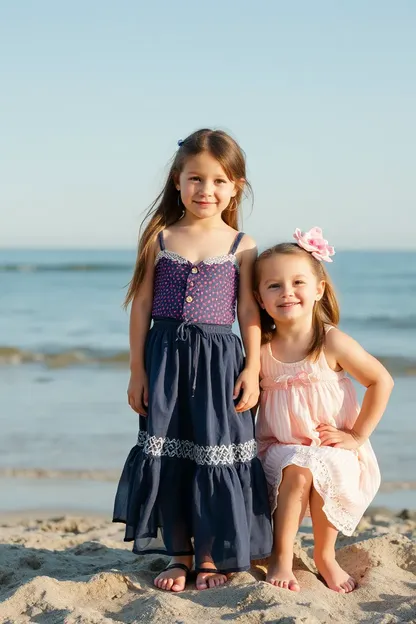 Niñas Pequeñas Divirtiéndose al Sol en la Playa