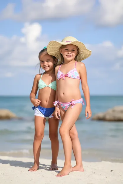 Niñas pequeñas en bikini