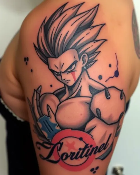 Obra de arte de tatuaje de Vegeta para fans de la serie