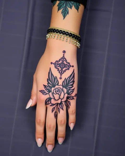 Opciones de diseño de tatuaje para manos de damas