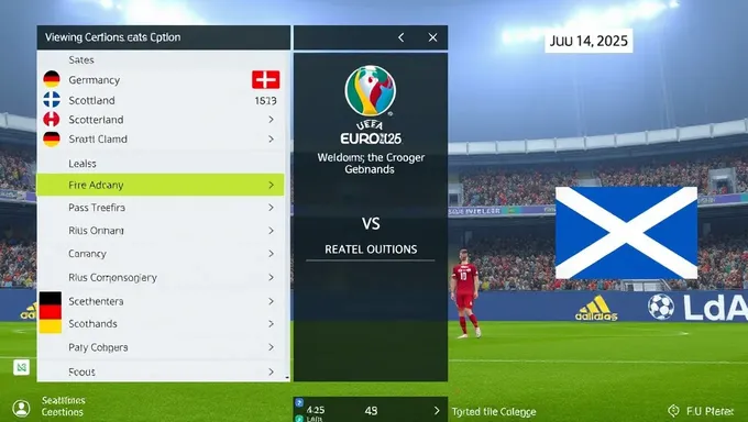 Opciones de visualización para Alemania vs Escocia en la UEFA Euro 2025: explicadas