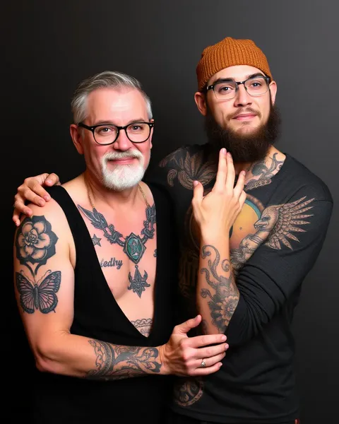 Padre e hijo comparten tatuajes