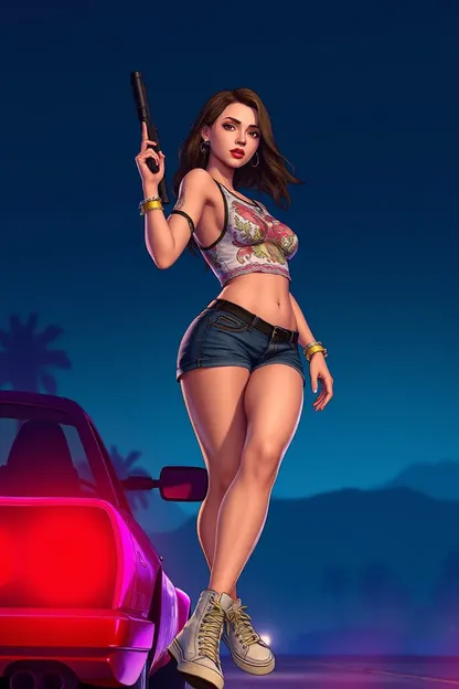 Papel de pared de chica de GTA V 4K para descargar