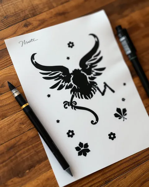 Papel de stencil de tatuaje para inspiración de diseño