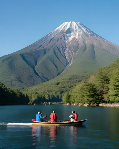 Paseo en barca en el lago Ashi con el Monte Fuji