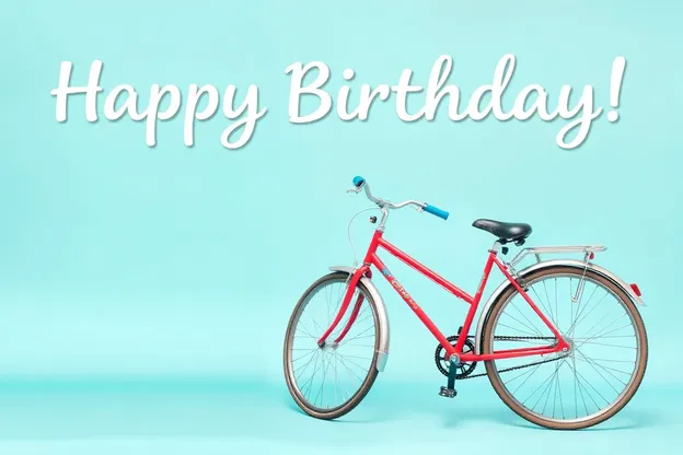 Paseo en bicicleta en imágenes de cumpleaños felices de aventura