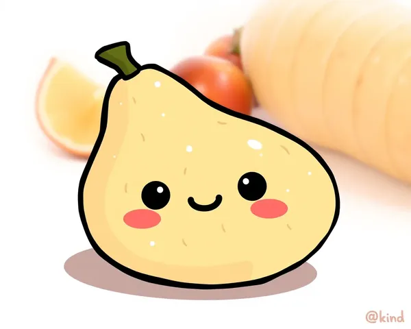 Patata Papa Kawaii PNG: Ilustración gráfica adorabilísima de patata