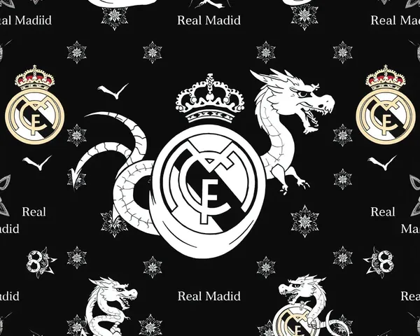 Patrón de dragón del Real Madrid en formato PNG de logo conceptual