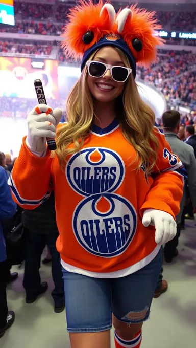 Pechos de Fans de los Oilers de Edmonton