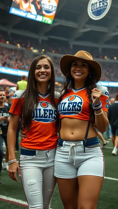 Pechos de Seguidores de Oilers en Foco