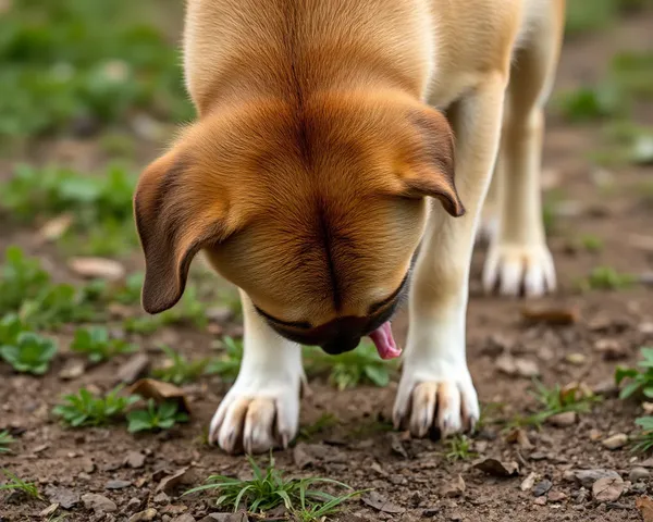 Perro oliendo el suelo imagen de archivo PNG