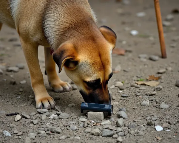 Perro oliendo tierra PNG de imagen