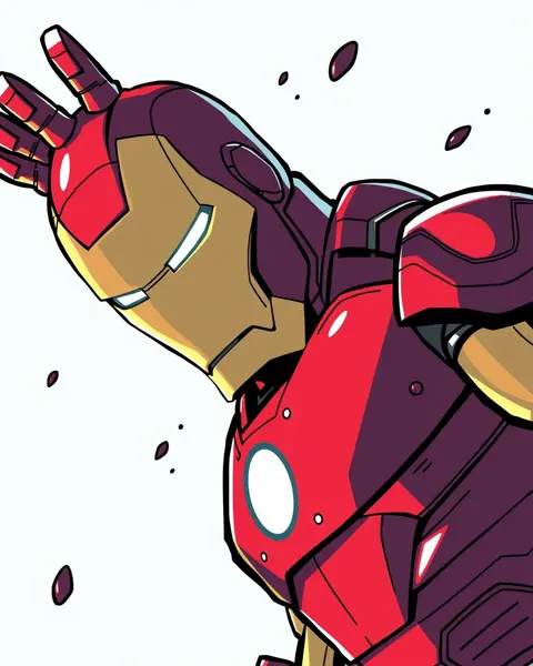 Photografías de dibujos animados de Iron Man con acción de superhéroe