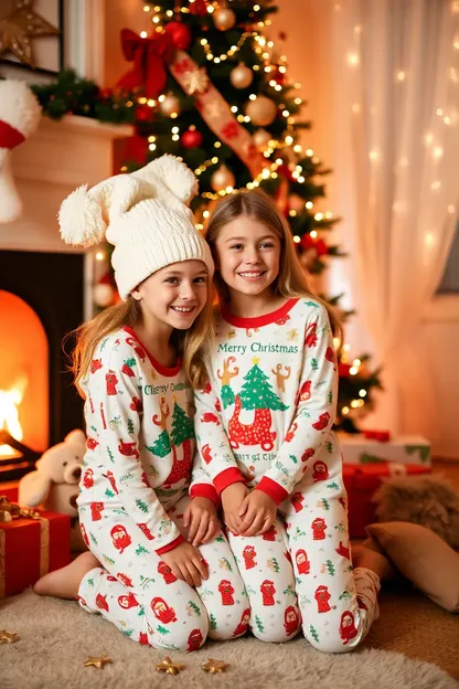 Pijamas de Navidad para chicas con tema festivo