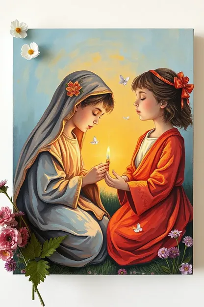 Pintura de Jesús hecha por Niñas Jóvenes