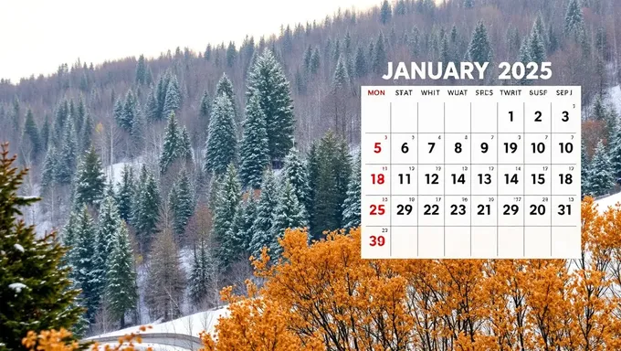 Plantillas de Calendario Impresionable de Enero 2025 Descargables Gratis