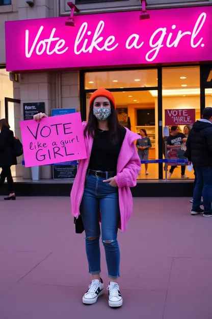 Poder femenino rosa: vota como una chica