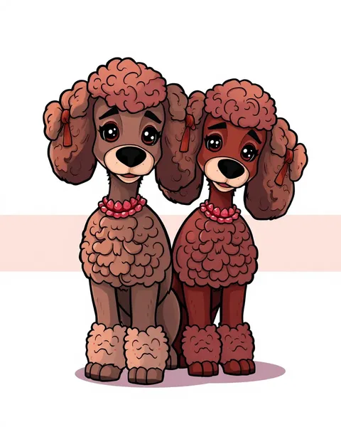 Poodles en imágenes de dibujos animados