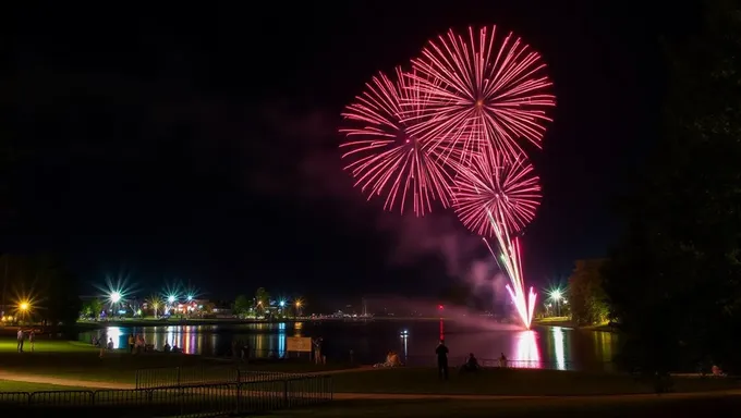 Preparativos para fuegos artificiales en el parque del condado de Mercer 2025