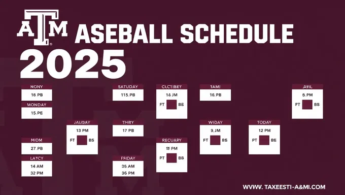 Previa del horario de béisbol de los Aggies de Texas A&M 2025