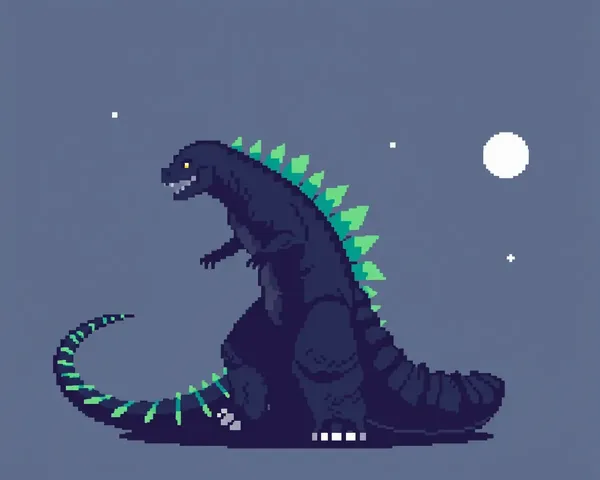 Procesamiento de imagen PNG de Godzilla en 8 bits