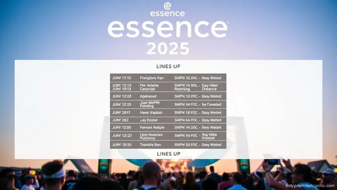 Programación del Festival Essence 2025 por día, hoy