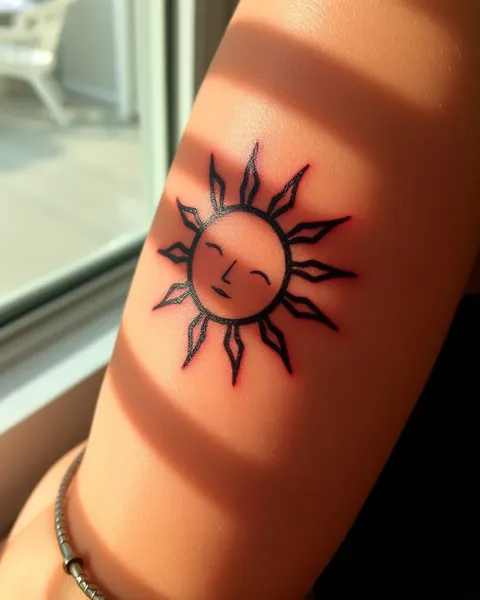 Puntos del Sol para el Arte de la Tatuaje