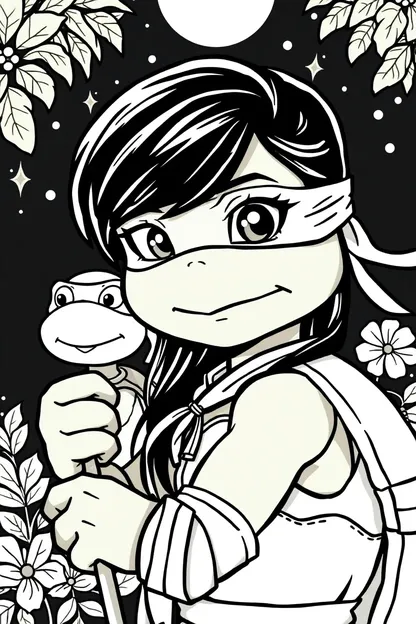 Páginas de colorear de chicas de tmnt para jóvenes artistas