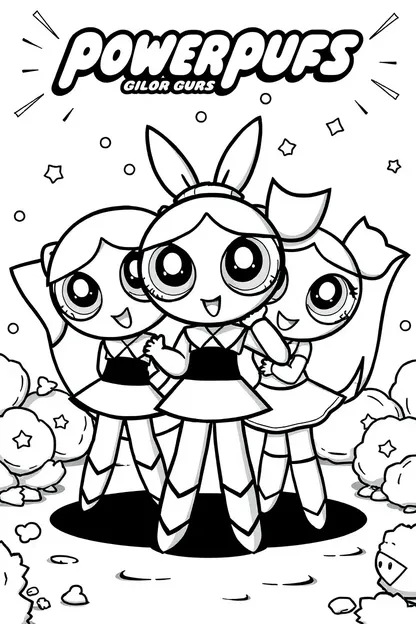 Páginas de colorear gratuitas de las chicas Powerpuff en línea