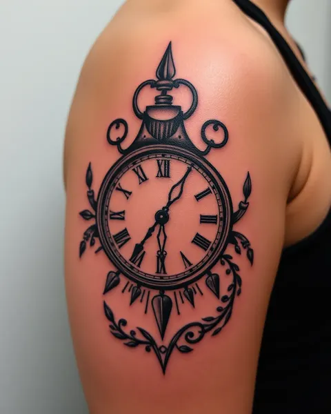 Reloj eterno de tatuaje: una representación bella del tiempo