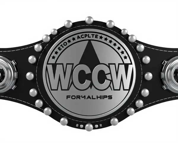 Render de cinturón de la Asociación de Lucha Libre de World Class Championship (WCC) en modo de color de imagen PNG