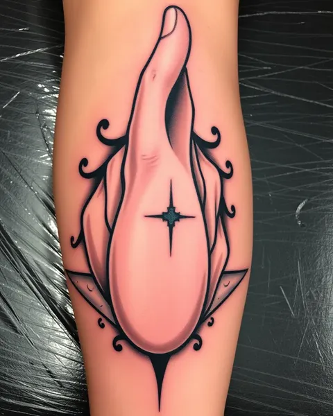 Representación de tatuaje de un pene erecto grande