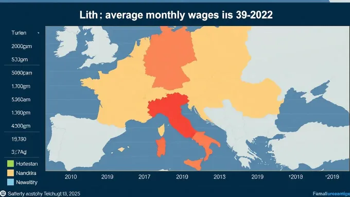 Resumen de salarios mensuales promedio en Lituania 2025 de CSP