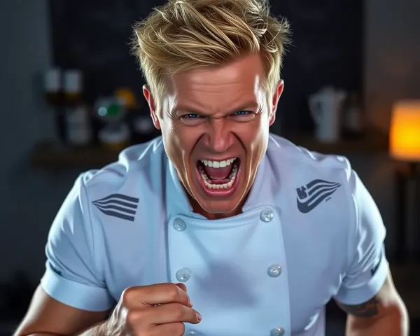 Retrato enfadado de Gordon Ramsay en imagen PNG